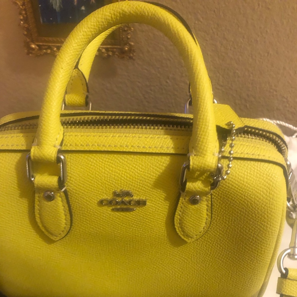 Coach neon mini Rowan satchel with dust bag.